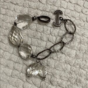 Hillberg & berk Sterling Silver and Austrian Crystal Bracelet with logo fastener